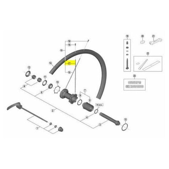 SHIMANO RS700 C30 Tubeless Rear Right Spokes 1 unit