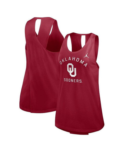 Women's Crimson Oklahoma Sooners Primetime Open Back Tank Top