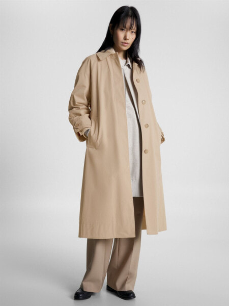 Peached Cotton Mac Coat