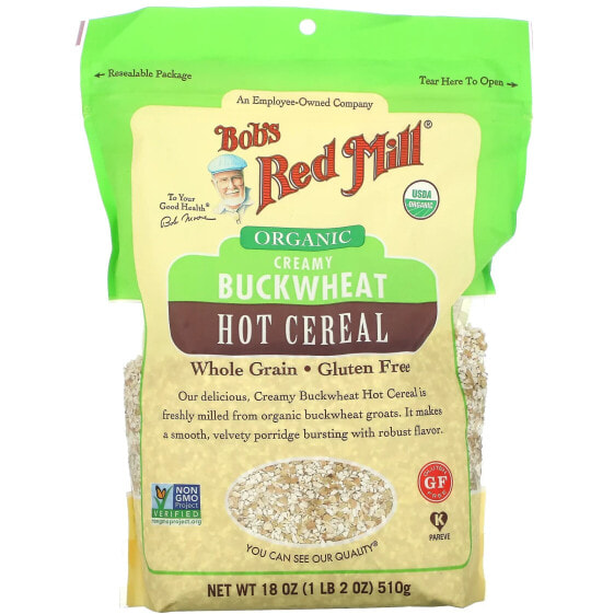 Organic Creamy Buckwheat Hot Cereal, Whole Grain, Gluten Free, 18 oz (510 g)