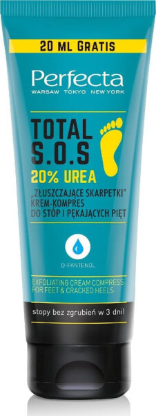 Perfecta Total S.O.S 20% Urea złuszczające skarpetki krem-kompres do stóp i pękających pięt 120 ml