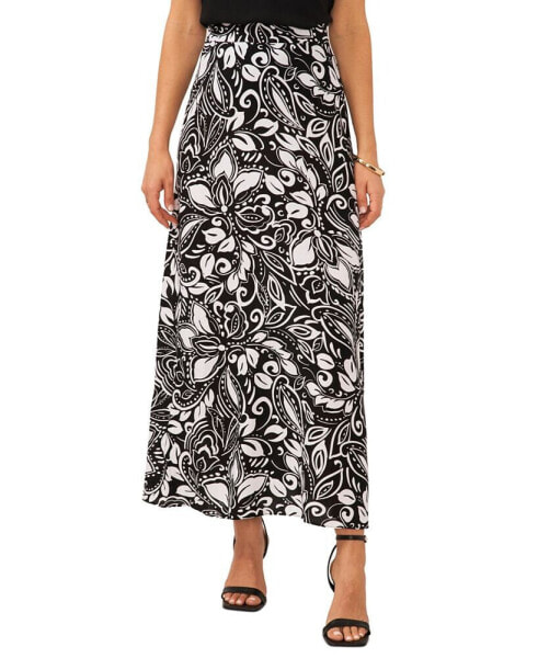 Women's A-Line Floral Print Maxi Skirt