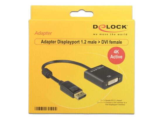 Delock 62599 - 0.2 m - DisplayPort - DVI-I - Male - Female - Gold
