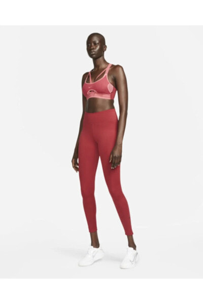 Женские леггинсы Nike One Dri-Fit средней посадки цвета темной гранатрены