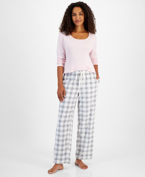 Women's Printed Fleece Pajama Pants, Created for Macy's