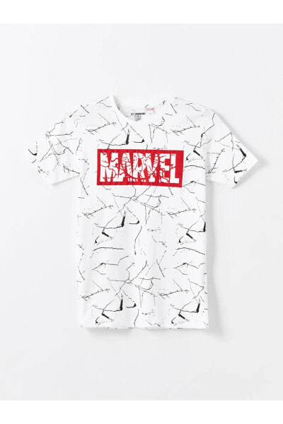 Bisiklet Yaka Marvel Baskılı Erkek Çocuk Pijama Üst