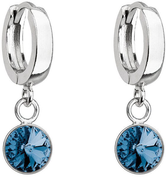 Красивые серебряные серьги с голубыми кристаллами Сваровски 31300.3