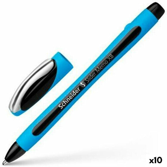 Ручка SCHNEIDER Slider Memo XB Синий Чёрный с резиновым корпусом (10 штук)