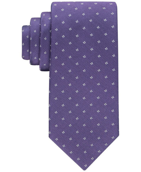 Men's Herringbone Star-Dot Tie