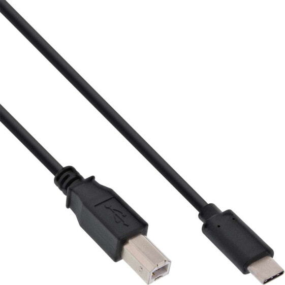InLine USB 2.0 Cable - USB-C male / USB-B male - black - 0.5m