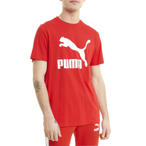 Puma Classics Logo Crew Neck Short Sleeve T-Shirt Mens Red Casual Tops 53008811