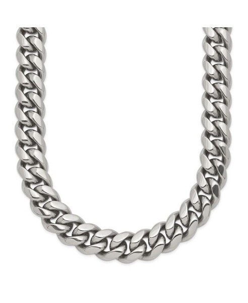 Stainless Steel Polished 24 inch Curb Chain Necklace
