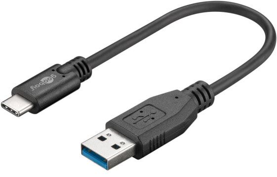 Зарядный кабель USB-C to USB A 3.0 Goobay - 0.15 метра - черный