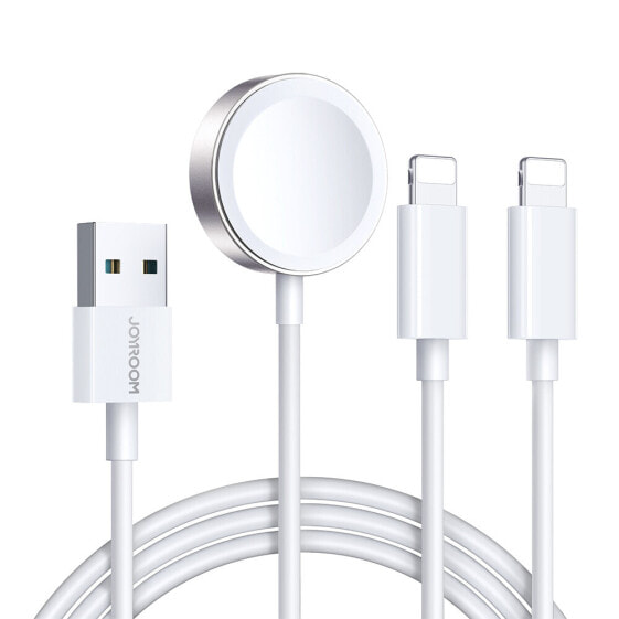 Зарядное устройство для смартфонов joyroom 3w1 Kabel USB-A с беспроводной зарядкой + 2x iPhone Lightning 1.2 м белый
