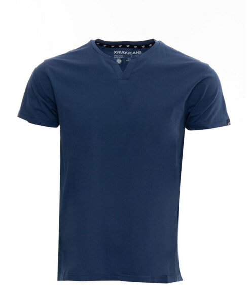 Men's Basic Notch Neck Short Sleeve T-shirt