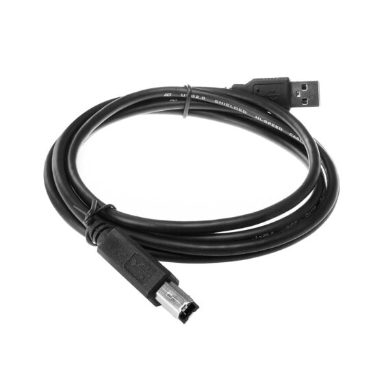 Intronics ACT USB 2.0 connection cable USB A male - USB B male - 3 m - USB A - USB B - USB 2.0 - Male/Male - Black