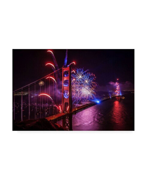 Joe Azur Happy Birthday Golden Gate Canvas Art - 27" x 33.5"