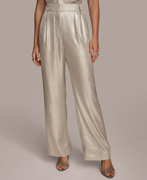 Donna Karan Women's Metallic Wide-Leg Pants