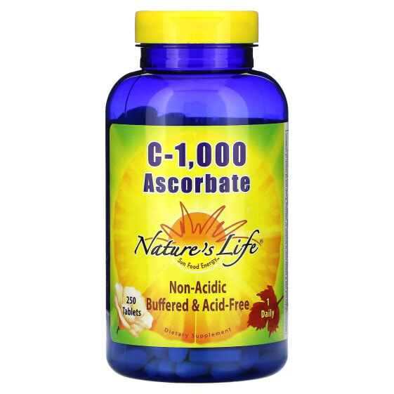 Витамин С Nature's Life C-1,000 Ascorbate, 250 таблеток