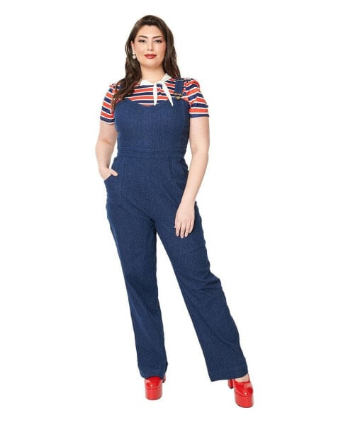 Plus Size Wide Leg Overall Dungaree Pants