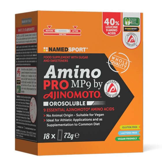 NAMED SPORT Aminopro MP9 Amino Acids Sachets Box 18 Units
