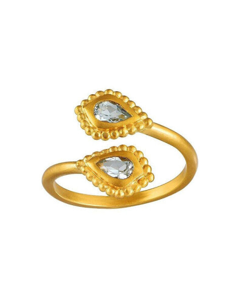 Commune with Love Blue Topaz Adjustable Ring