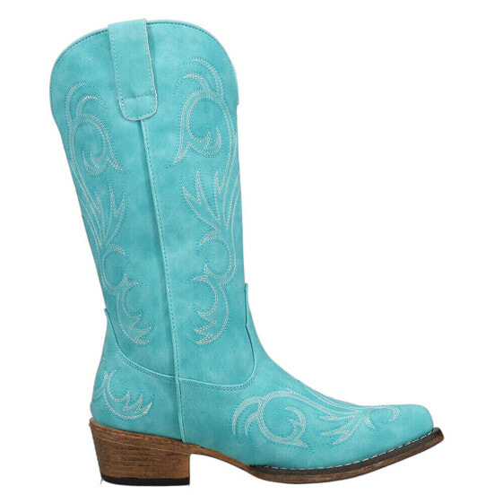 Roper Riley Embroidered Snip Toe Cowboy Womens Blue Casual Boots 09-021-1566-24