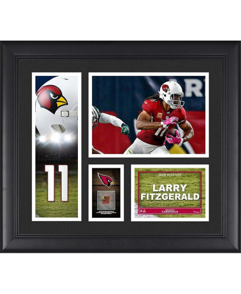 Larry Fitzgerald Arizona Cardinals Framed 15" x 17" Player Collage with a Piece of Game-Used Football