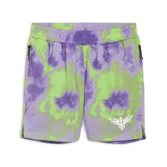Puma Melo X Toxic TieDye Shorts Mens Purple Casual Athletic Bottoms 62288801