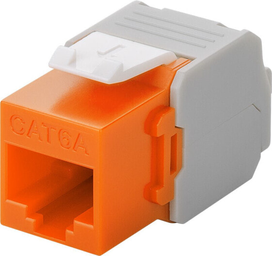 Wentronic Keystone Module RJ45 CAT 6A - UTP - Flat - Orange - RJ-45 - LSA - Female - 22/26