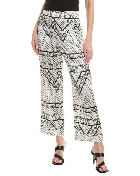 Ganni Printed Silk-Blend Pant Women's