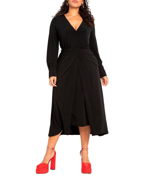 Plus Size Twist Detail Knot Dress