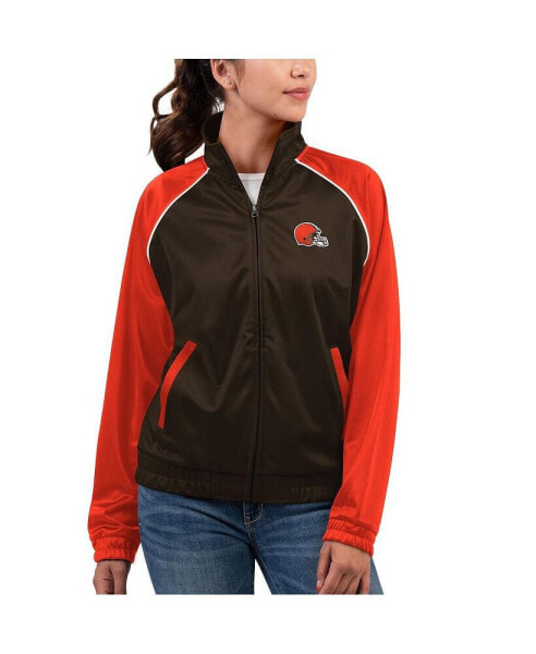 Толстовка женская G-III 4Her by Carl Banks Cleveland Browns бежевая Fashion Dolman Full-Zip