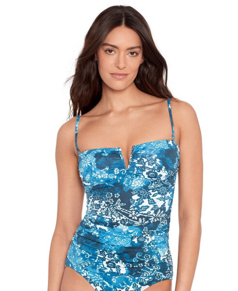 Women's Printed Ruched Tankini Top