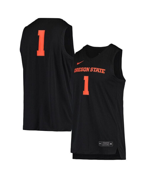 Men's #1 Black Oregon State Beavers Replica Basketball Jersey