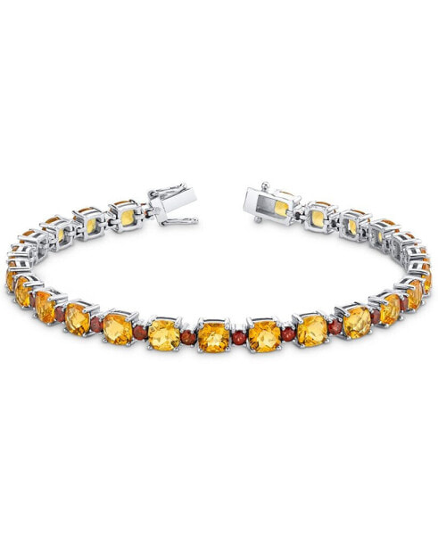 Citrine (14-3/8 ct. t.w.) & Rhodolite Garnet (2-1/2 ct. t.w.) Link Bracelet in Sterling Silver