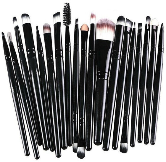 Make-up Pinselset 20-tlg. schwarz