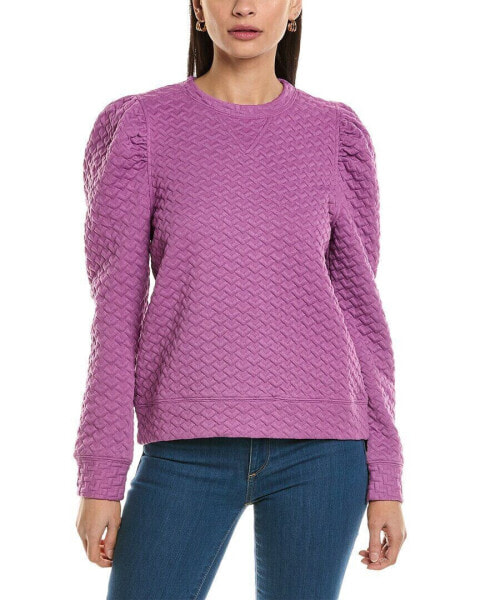 Fate Embossed Puff Sleeve Top Women's Purple S