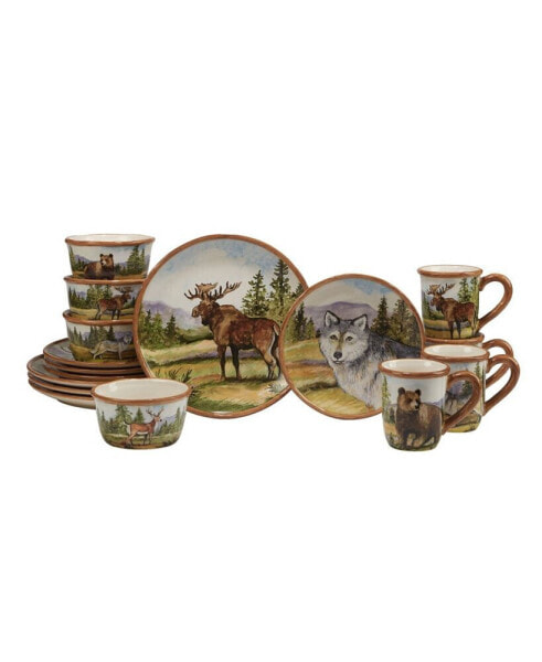 Mountain Summit 16 Piece Dinnerware Set, Service for 4