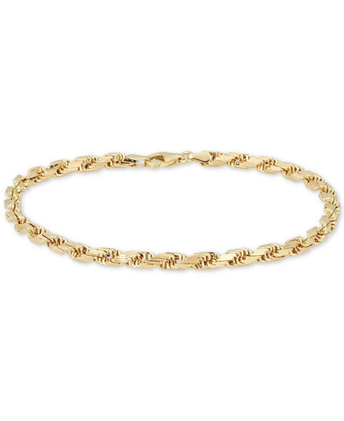 Diamond Cut Rope 22" Chain Necklace (4mm) in 14k Gold, Made in Italy