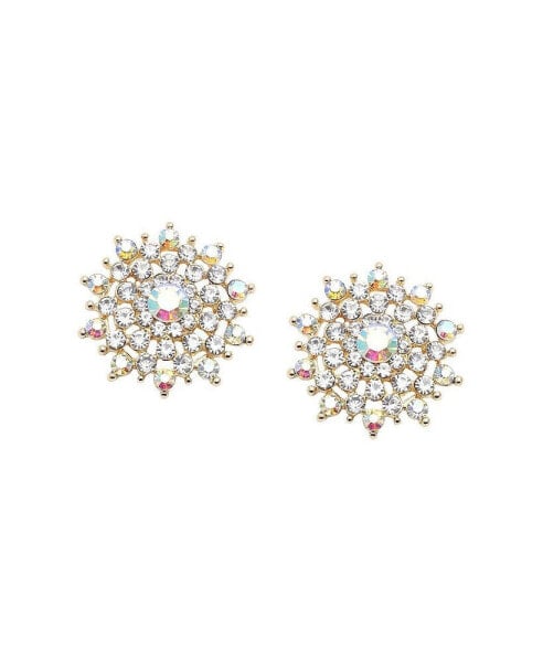 Women's Gold Snowflake Stud Earrings