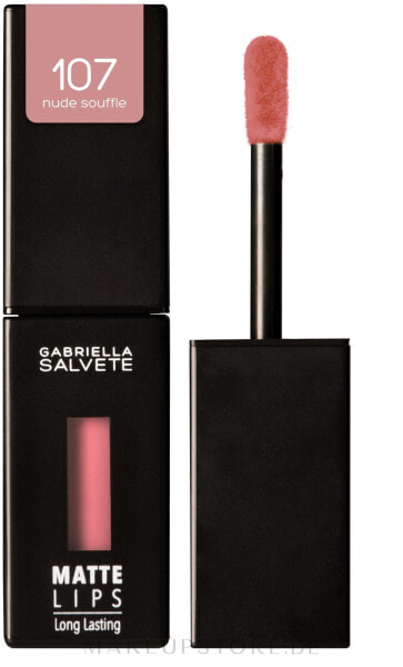 Flüssiger Lippenstift - Gabriella Salvete Matte Lips Long Lasting Lipstick 107 - Nude Souffle