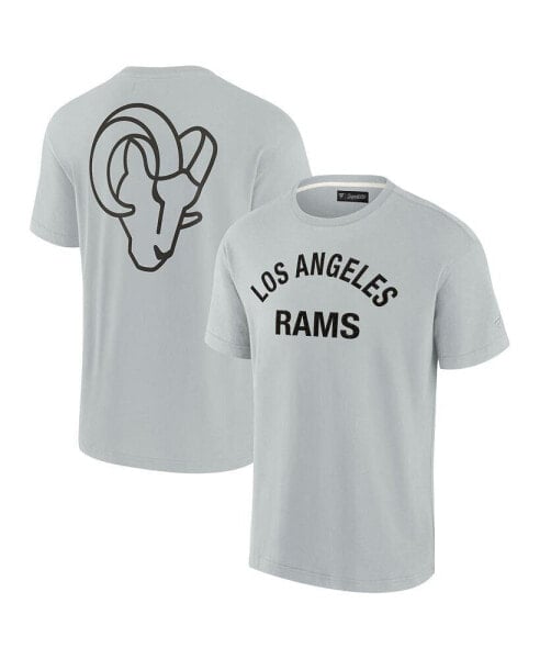 Men's and Women's Gray Los Angeles Rams Super Soft Short Sleeve T-shirt