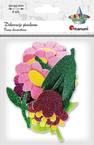Titanum Dekoracje piankowe 3D kwiaty mix 6szt