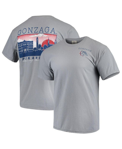 Men's Gray Gonzaga Bulldogs Team Comfort Colors Campus Scenery T-shirt