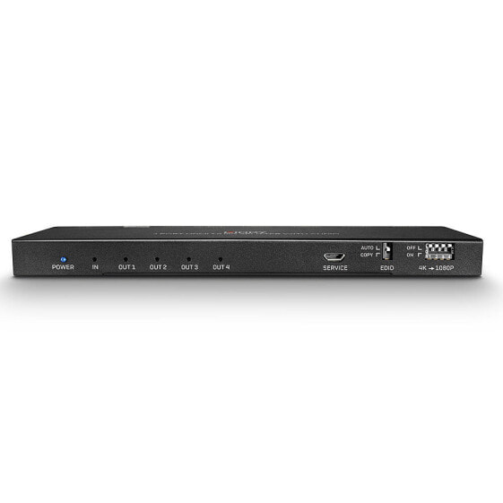 Lindy 4 Port HDMI 2.0 18G Splitter with Audio - HDMI - 4x HDMI - 4096 x 2160 pixels - Black - Metal - 4K Ultra HD