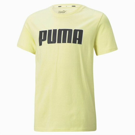 Детский Футболка с коротким рукавом Puma Alpha Graphic Жёлтый