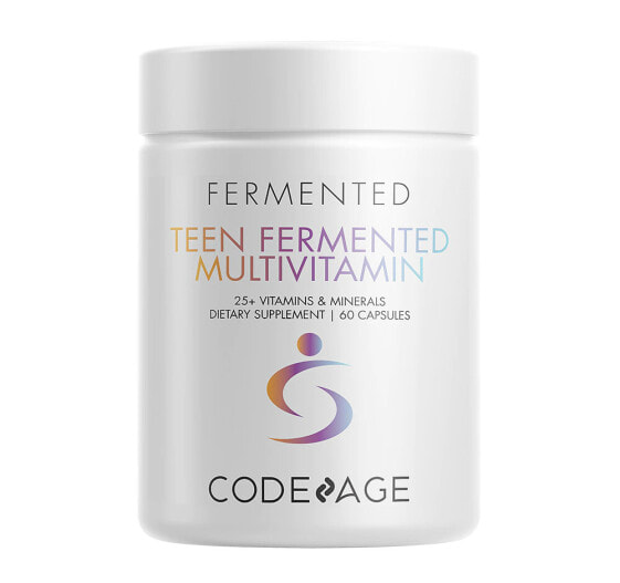 CodeAge Teen Fermented Multivitamin Ежедневные ферментированные мультивитамины для подростков с пробиотиками и энзимами 60 капсул