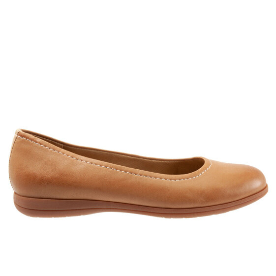 Trotters Darcey T1904-253 Womens Brown Extra Wide Ballet Flats Shoes