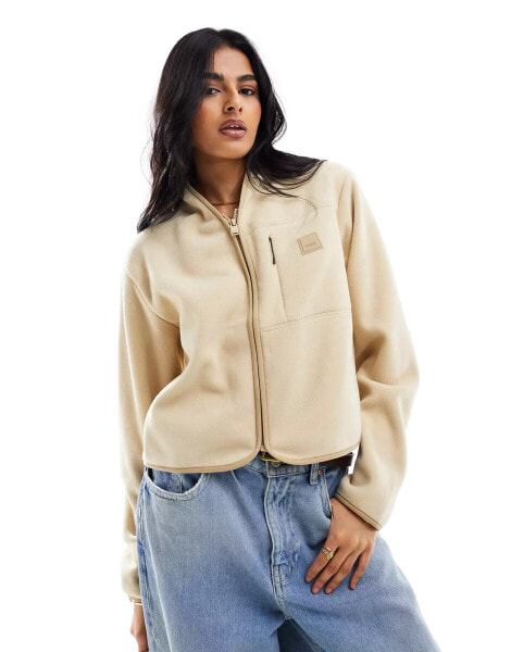 Rains Durban short fleece jacket in sand